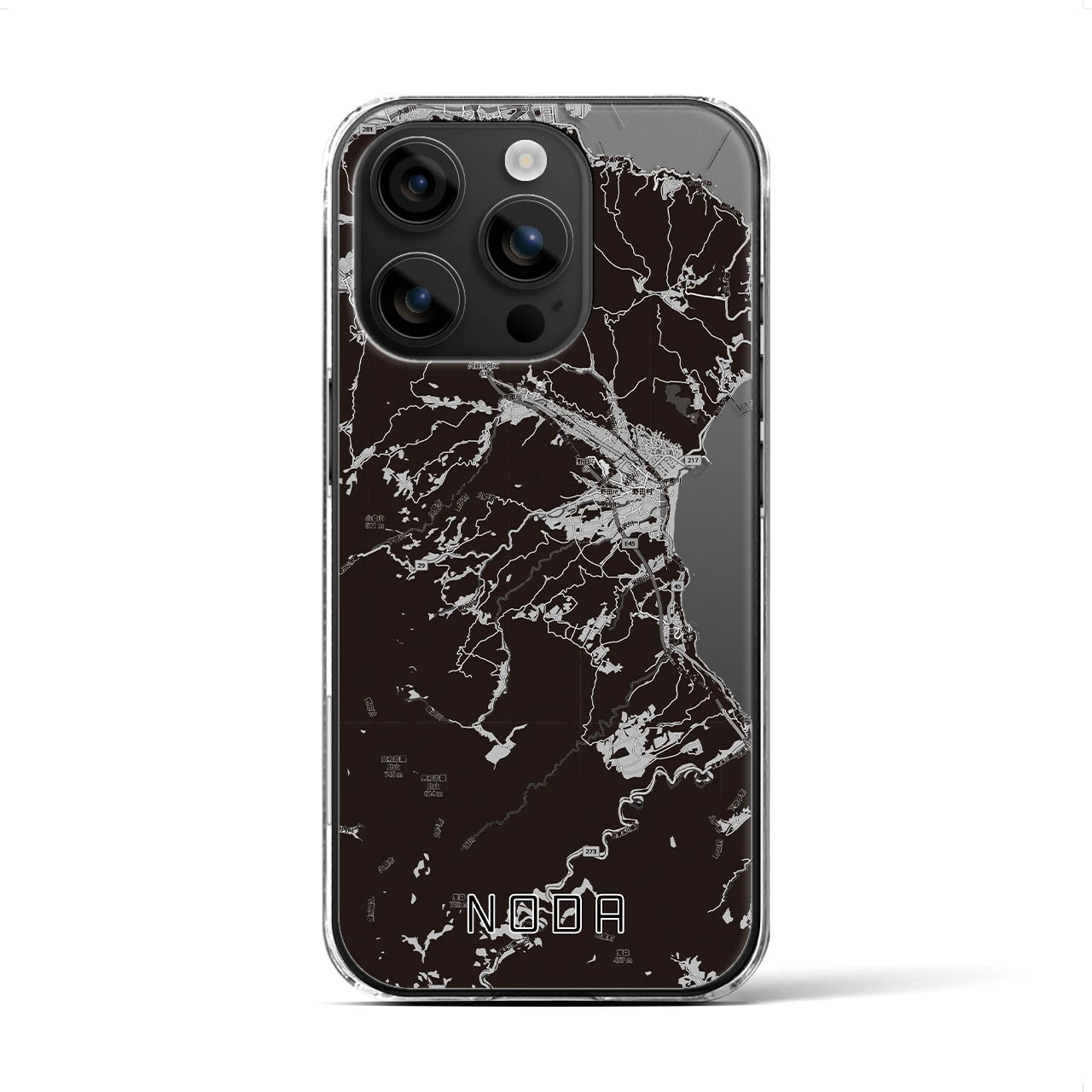 【野田（岩手県）】地図柄iPhoneケース（クリアタイプ）