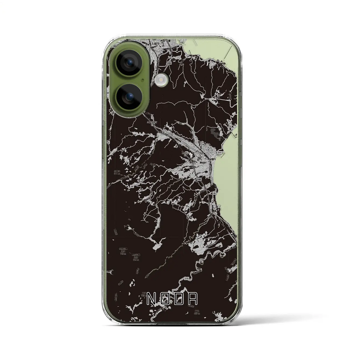 【野田（岩手県）】地図柄iPhoneケース（クリアタイプ）モノトーン・iPhone 17 Pro Max 用