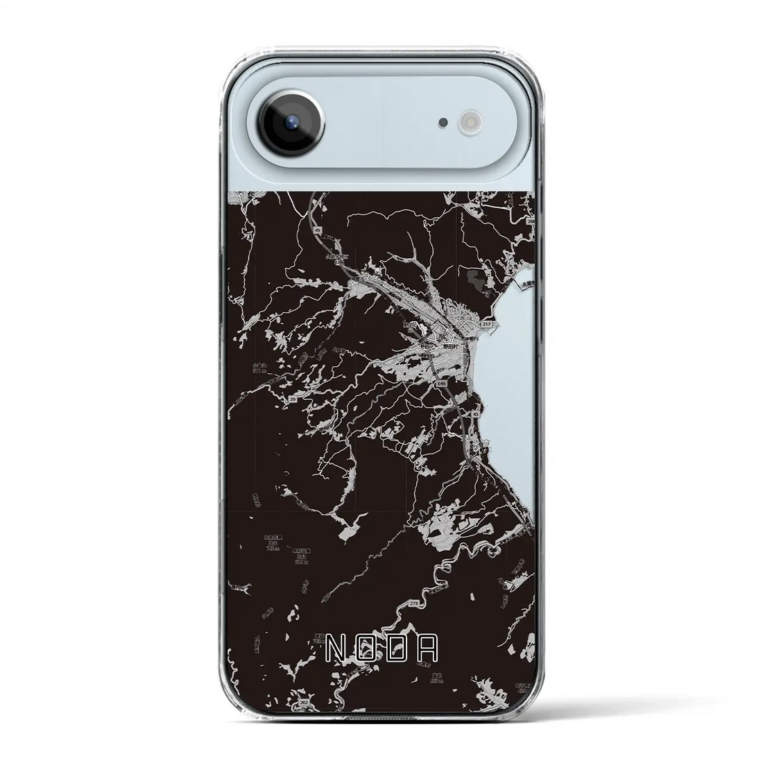 【野田（岩手県）】地図柄iPhoneケース（クリアタイプ）モノトーン・iPhone 17 Pro Max 用