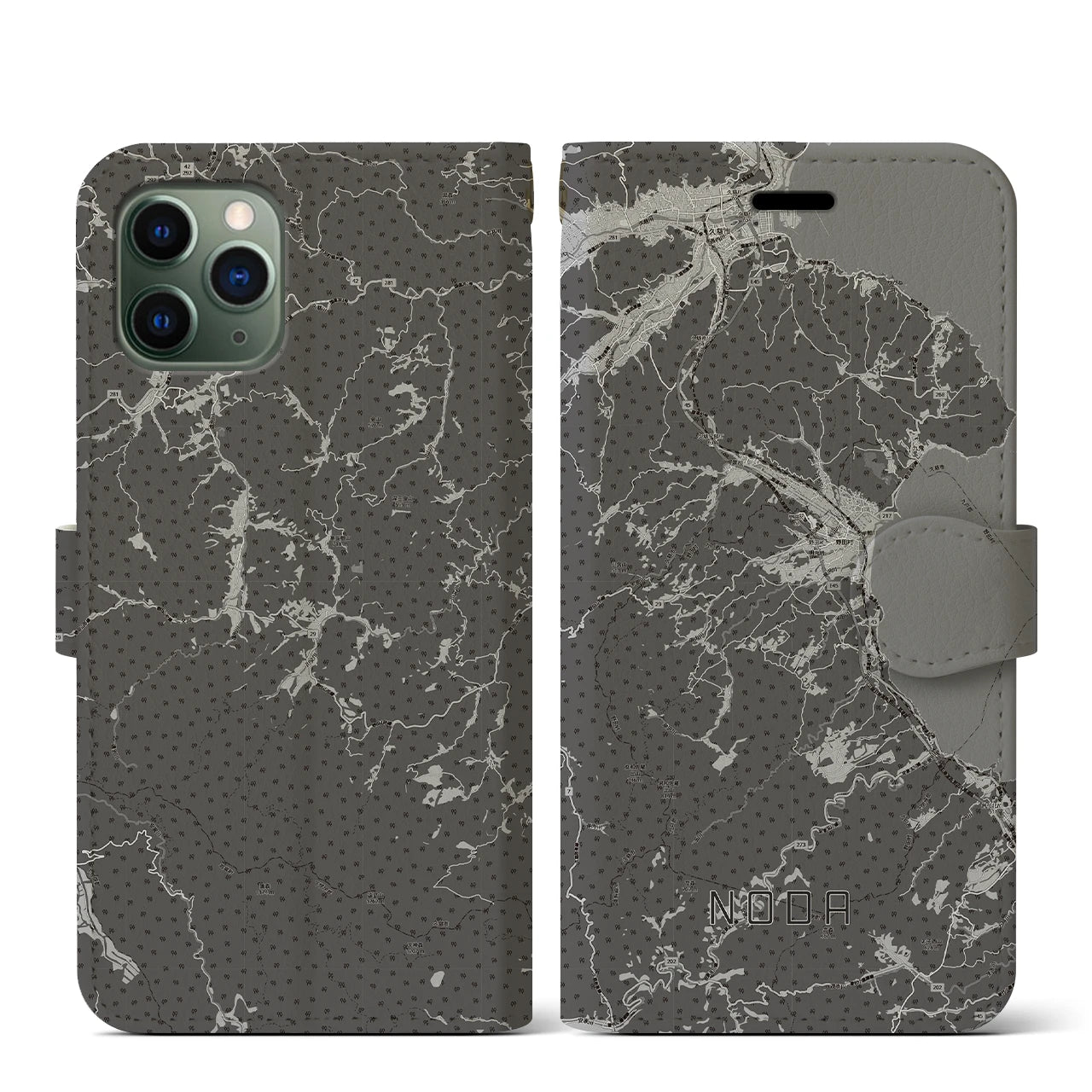 【野田（岩手県）】地図柄iPhoneケース（手帳タイプ）