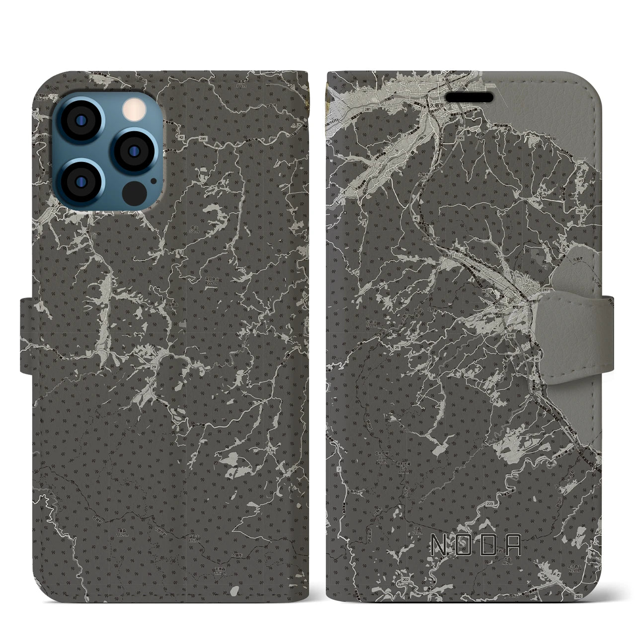 【野田（岩手県）】地図柄iPhoneケース（手帳タイプ）