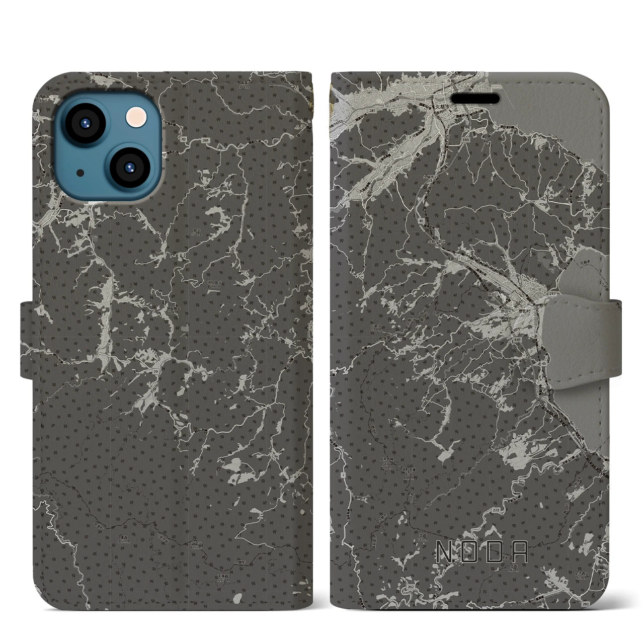 【野田（岩手県）】地図柄iPhoneケース（手帳タイプ）