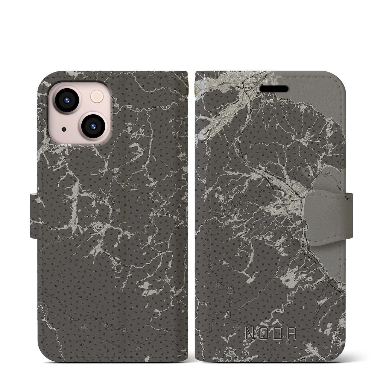 【野田（岩手県）】地図柄iPhoneケース（手帳タイプ）