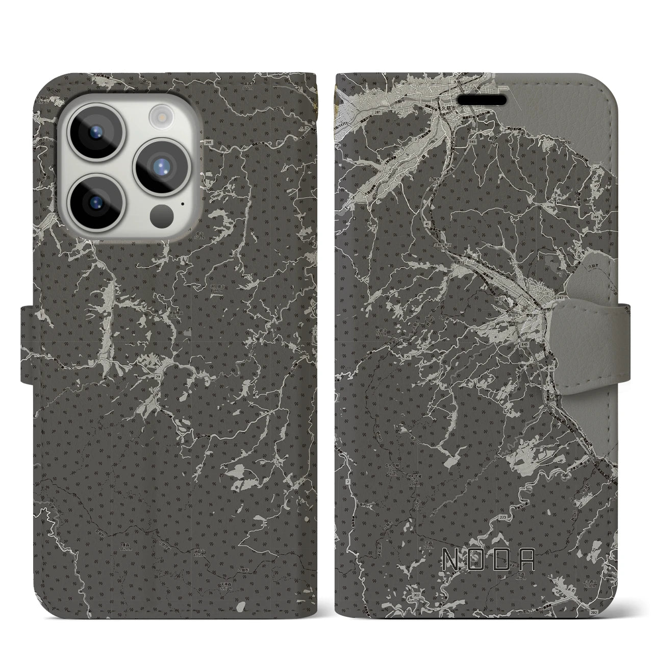 【野田（岩手県）】地図柄iPhoneケース（手帳タイプ）