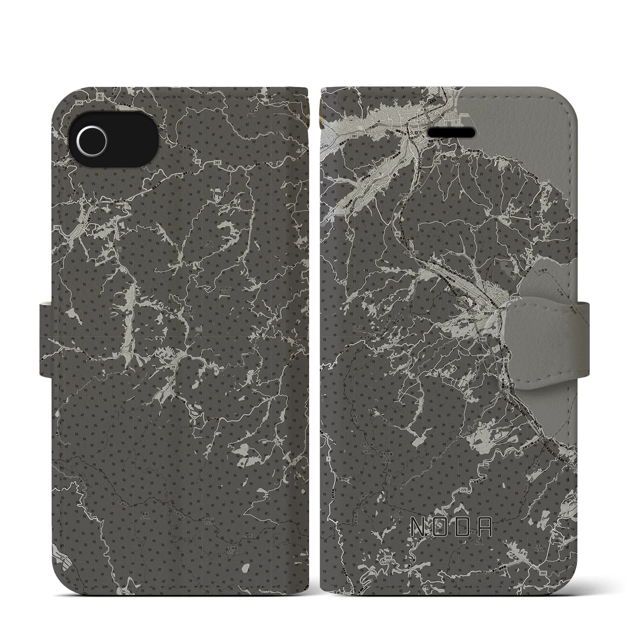 【野田（岩手県）】地図柄iPhoneケース（手帳タイプ）