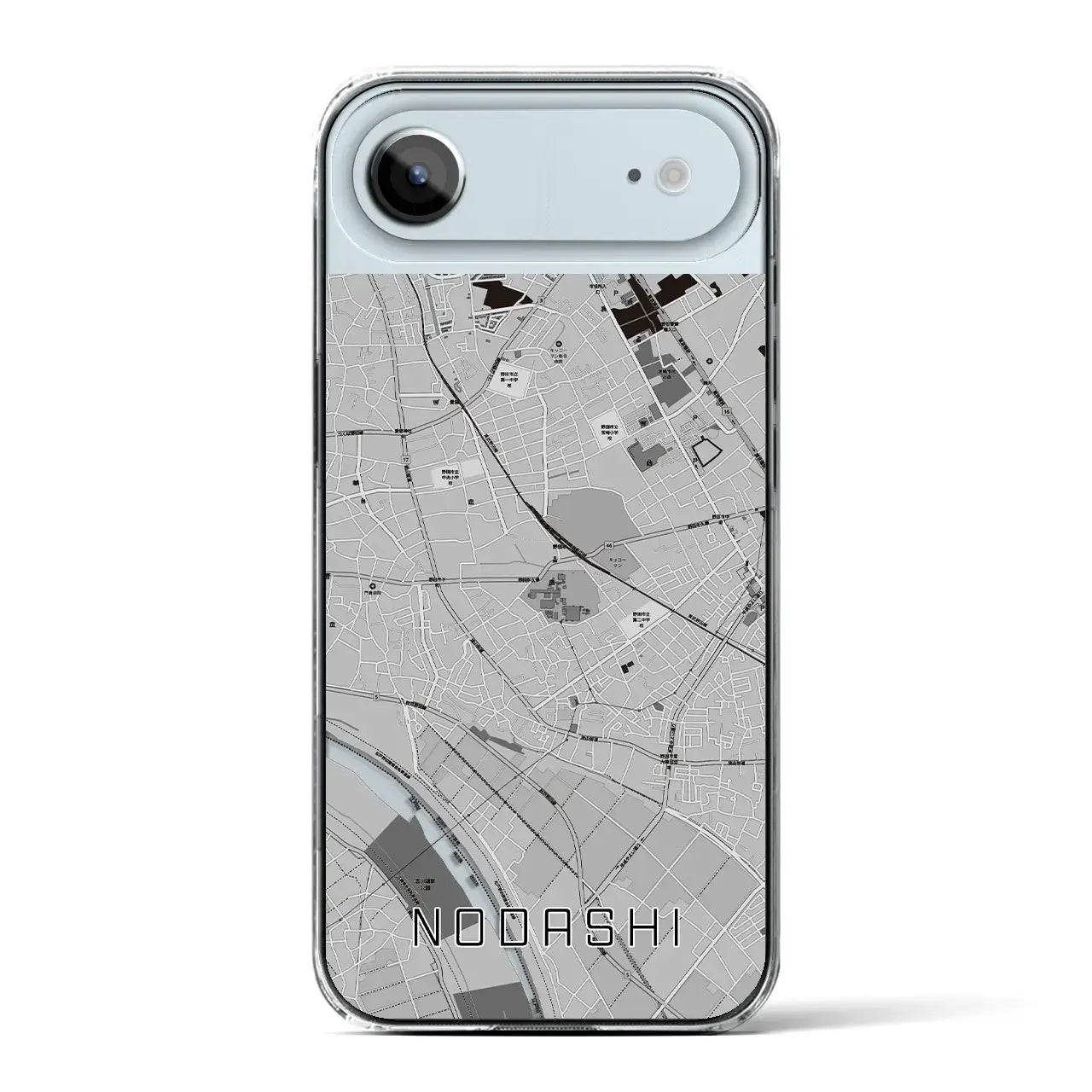 【野田市（千葉県）】地図柄iPhoneケース（クリアタイプ）モノトーン・iPhone 17 Pro Max 用
