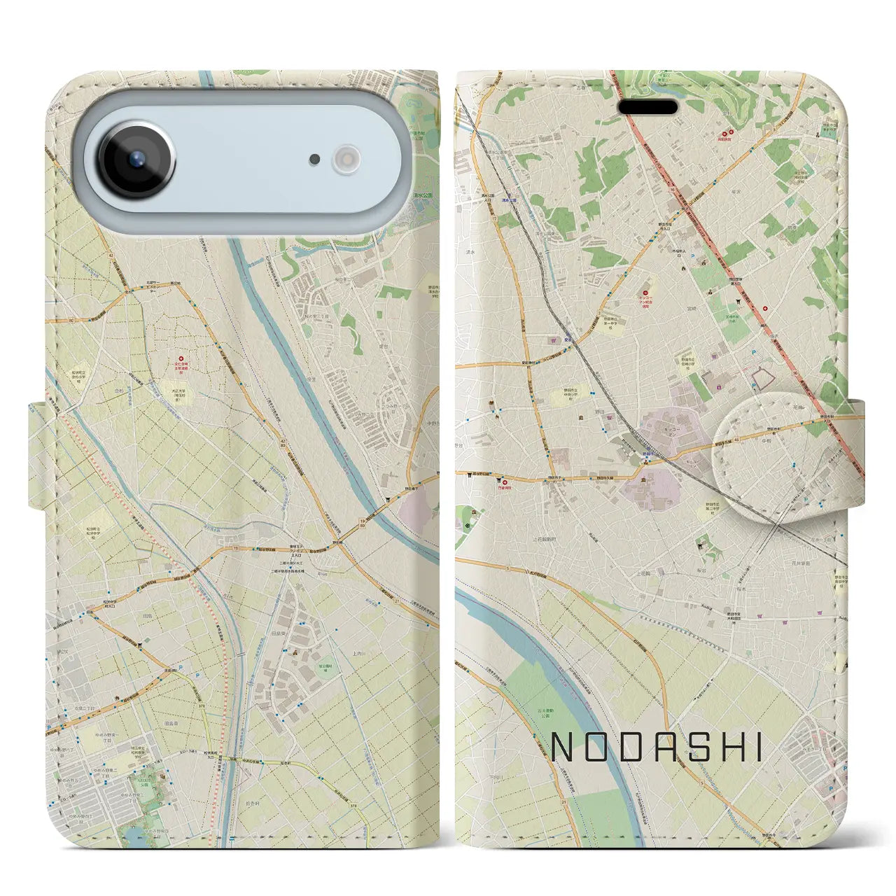 【野田市（千葉県）】地図柄iPhoneケース（手帳タイプ）