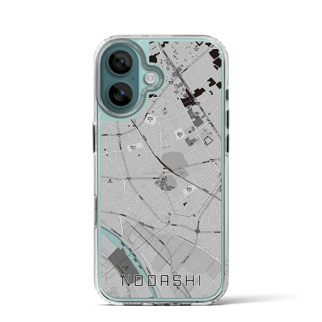 【野田市（千葉県）】地図柄iPhoneケース（MagSafeタイプ）モノトーン・iPhone 16 Pro 用