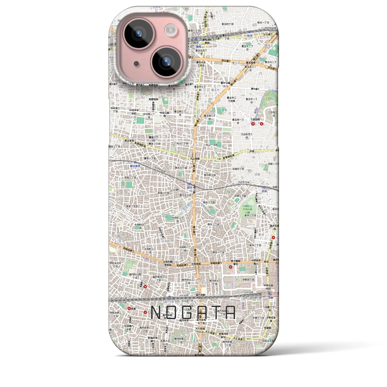 【野方（東京都）】地図柄iPhoneケース（バックカバータイプ）