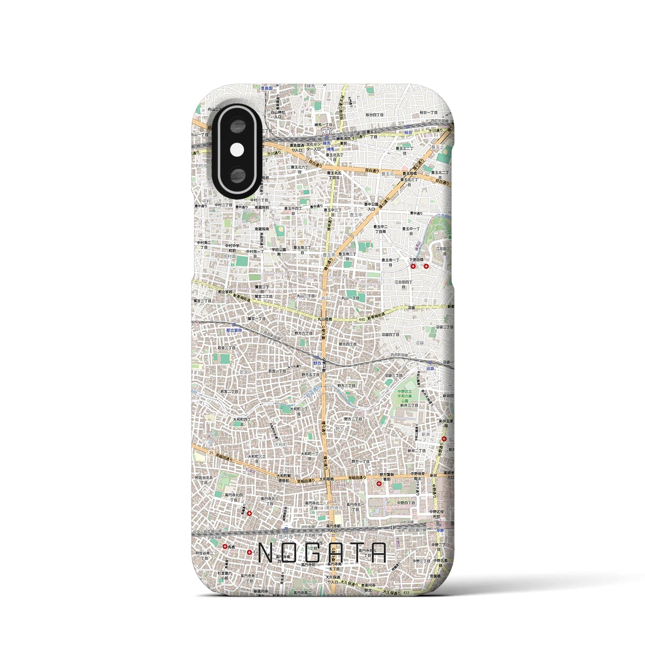 【野方（東京都）】地図柄iPhoneケース（バックカバータイプ）