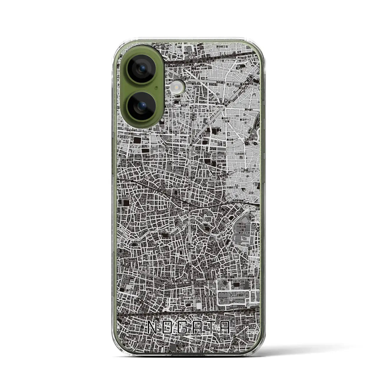 【野方（東京都）】地図柄iPhoneケース（クリアタイプ）モノトーン・iPhone 17 Pro Max 用