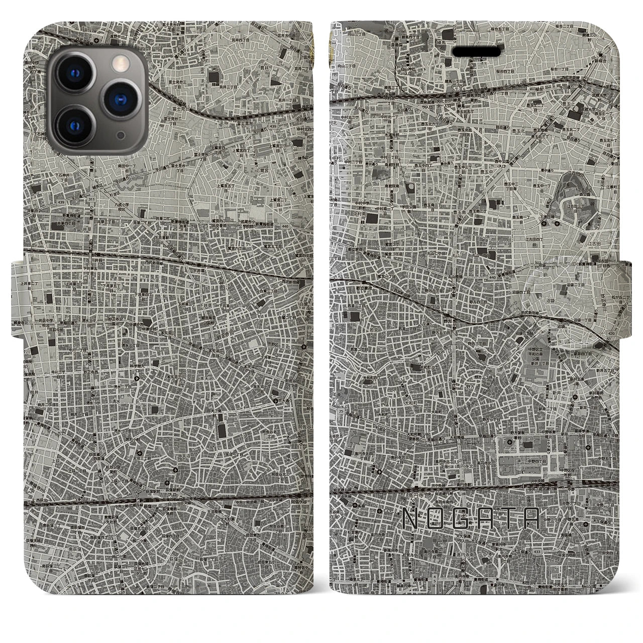 【野方（東京都）】地図柄iPhoneケース（手帳タイプ）