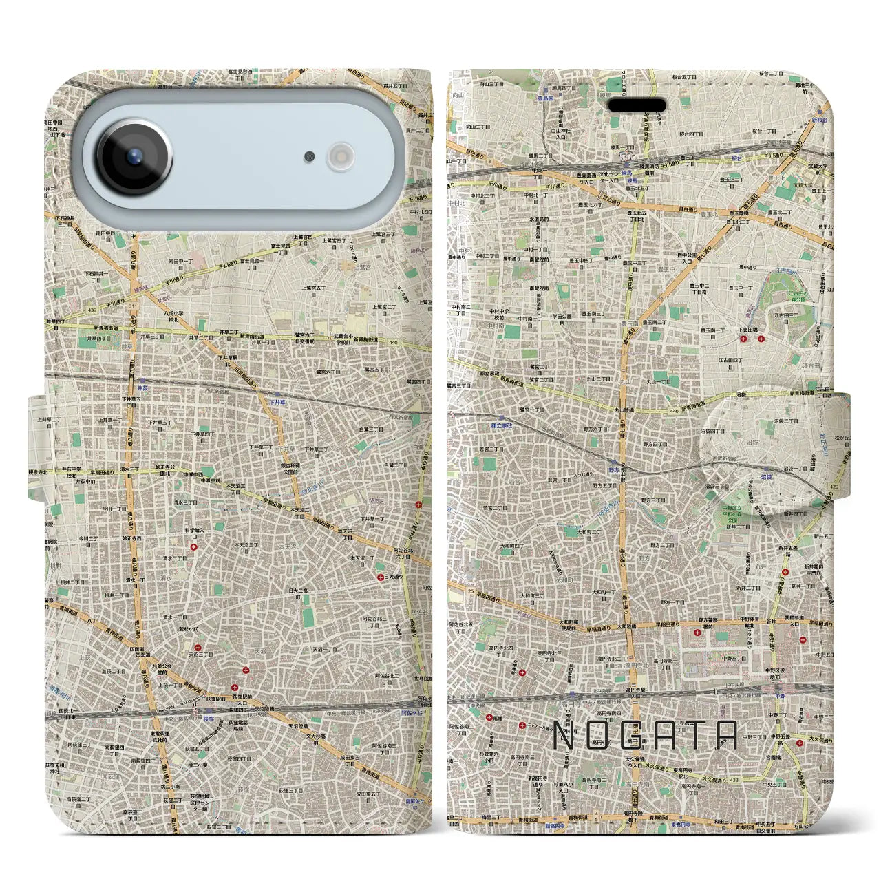 【野方（東京都）】地図柄iPhoneケース（手帳タイプ）