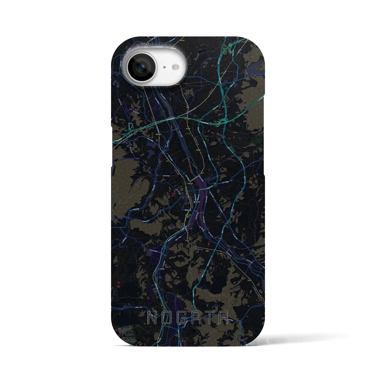 【直方（福岡県）】地図柄iPhoneケース（バックカバータイプ）