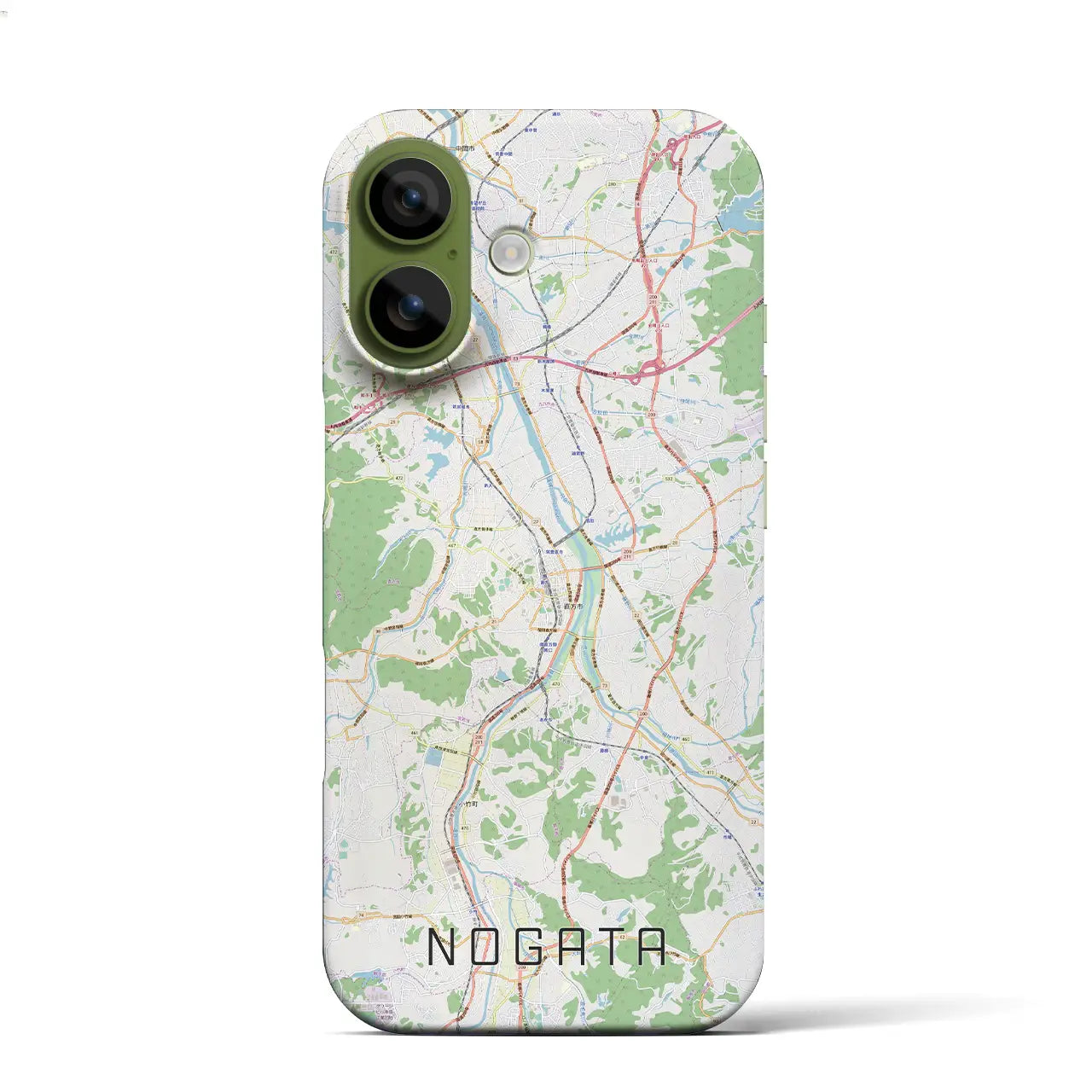 【直方（福岡県）】地図柄iPhoneケース（バックカバータイプ）