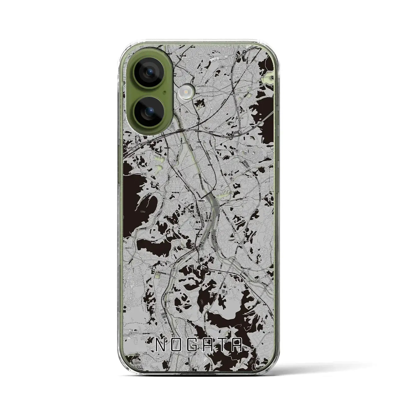 【直方（福岡県）】地図柄iPhoneケース（クリアタイプ）
