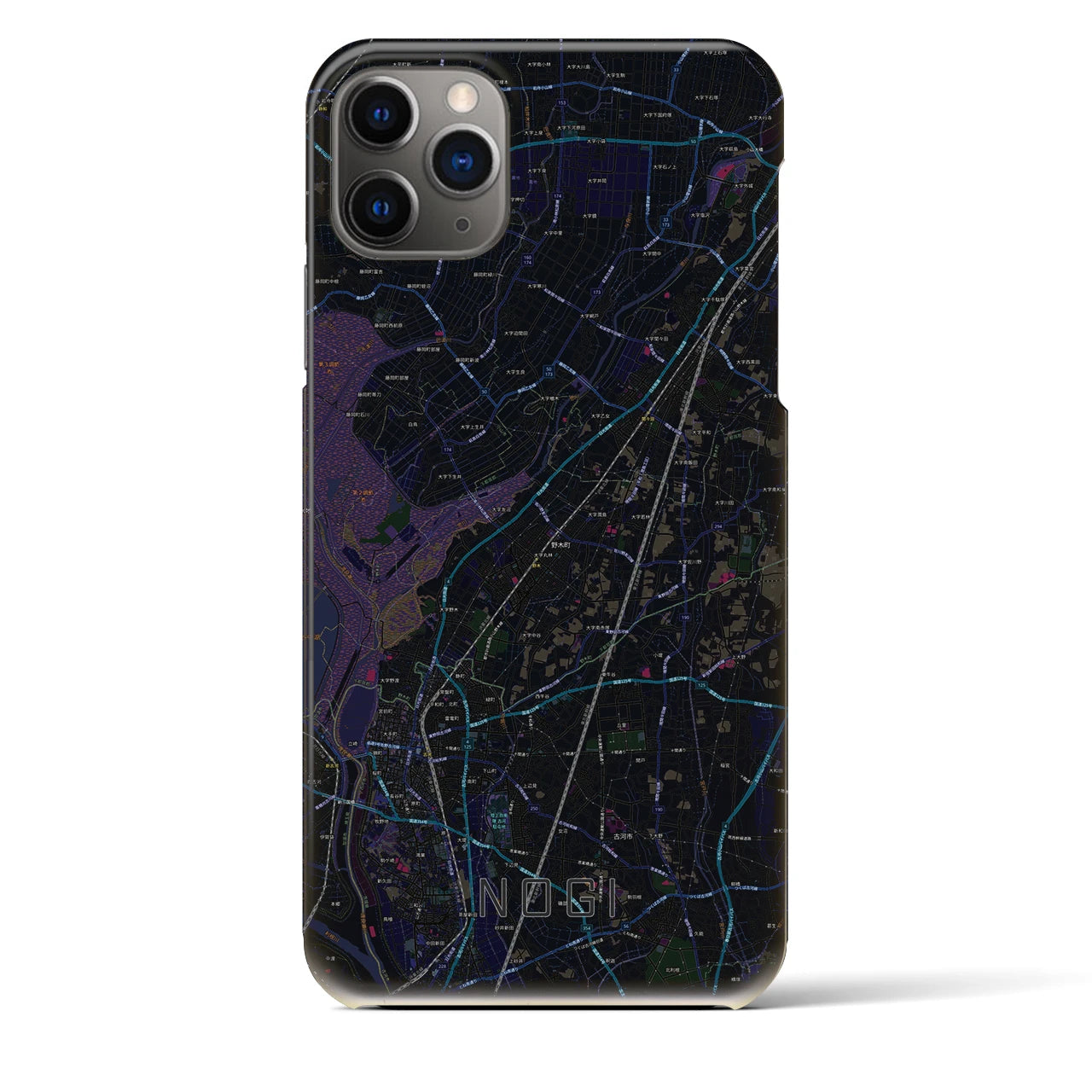 【野木（栃木県）】地図柄iPhoneケース（バックカバータイプ）
