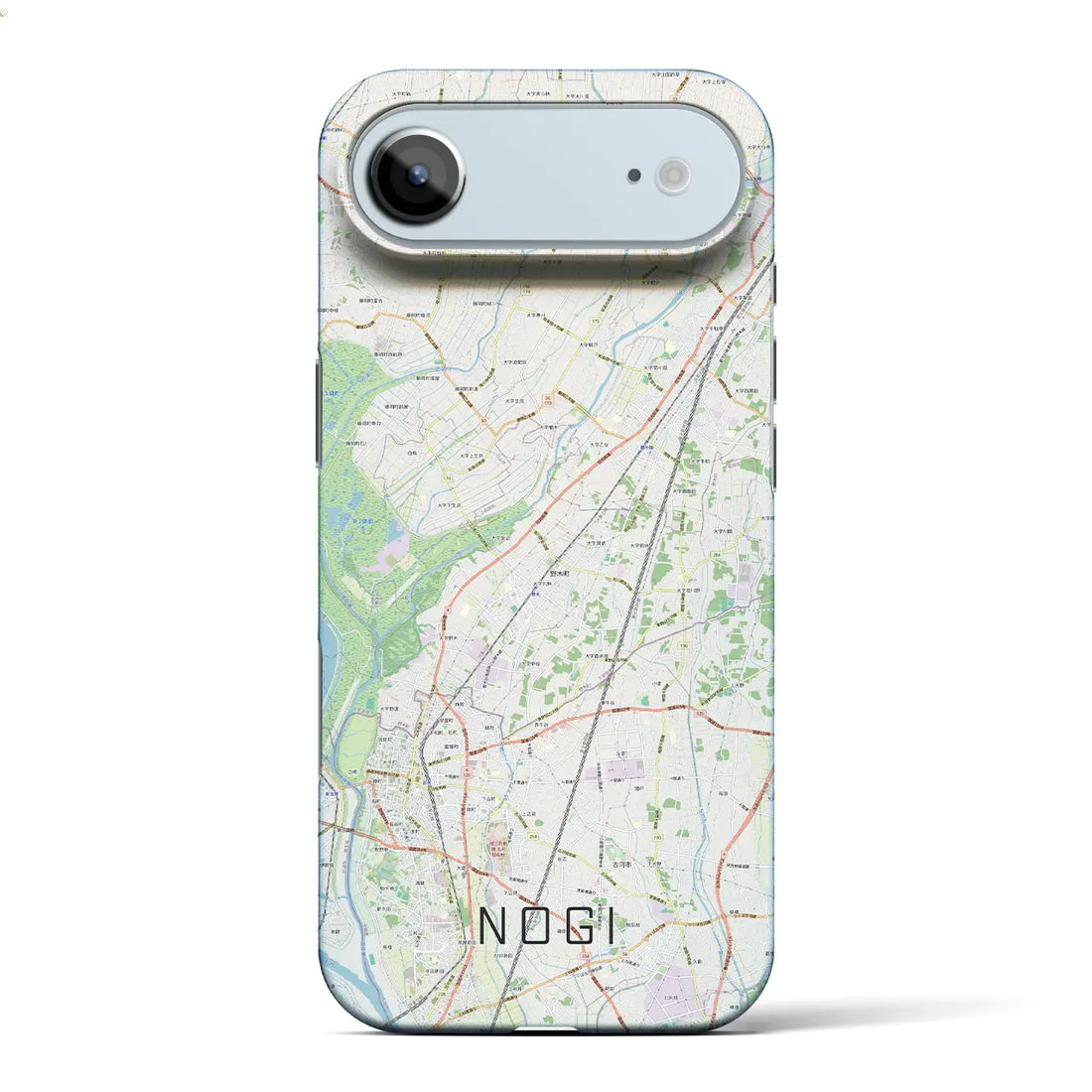 【野木(栃木県)】地図柄iPhoneケース(バックカバータイプ)ブラック・iPhone 17 Pro Max 用