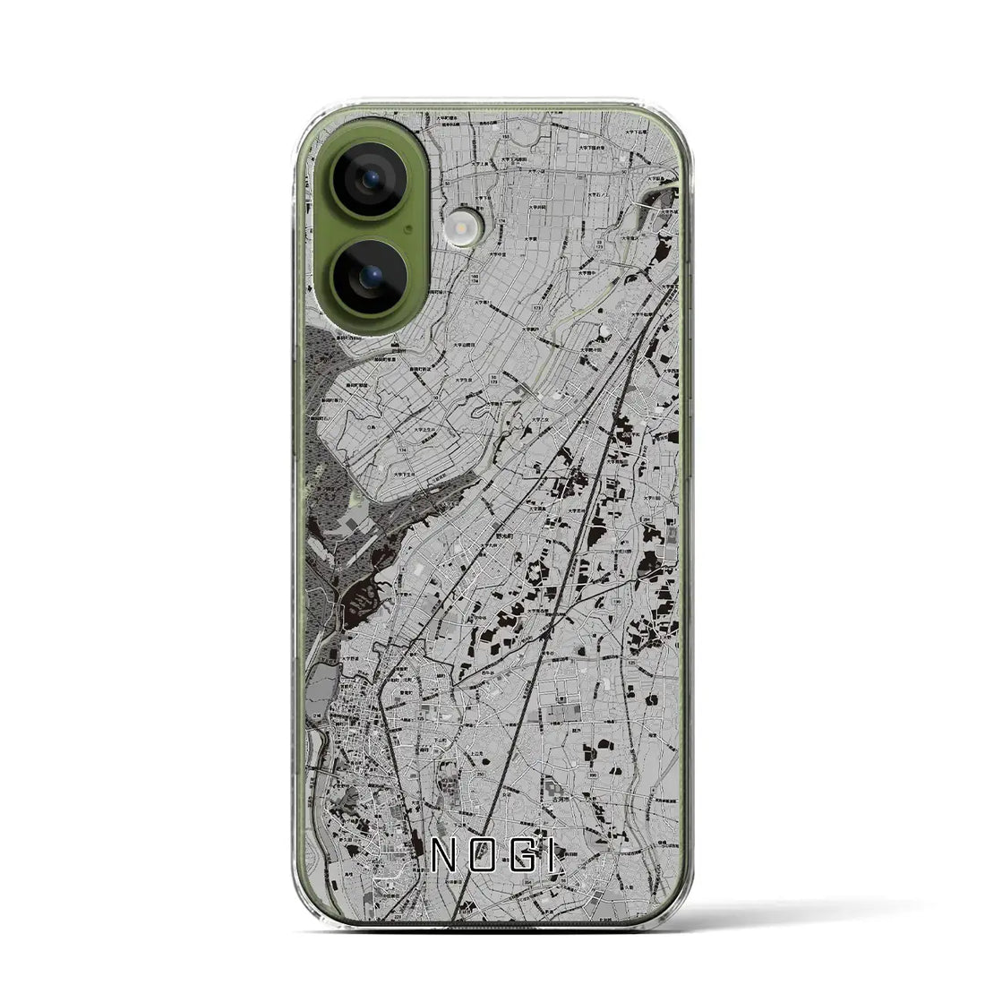 【野木(栃木県)】地図柄iPhoneケース(クリアタイプ)モノトーン・iPhone 17 Pro Max 用