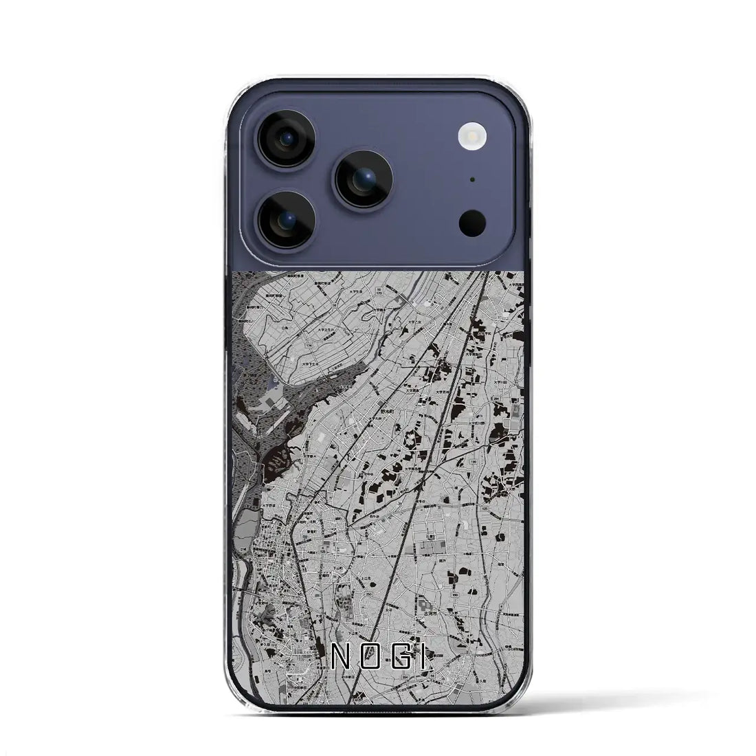 【野木(栃木県)】地図柄iPhoneケース(クリアタイプ)モノトーン・iPhone 17 Pro Max 用