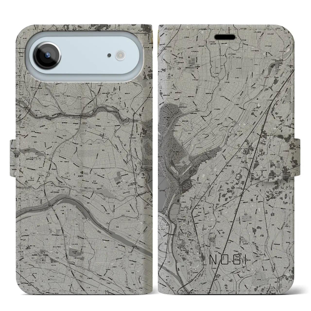 【野木（栃木県）】地図柄iPhoneケース（手帳タイプ）