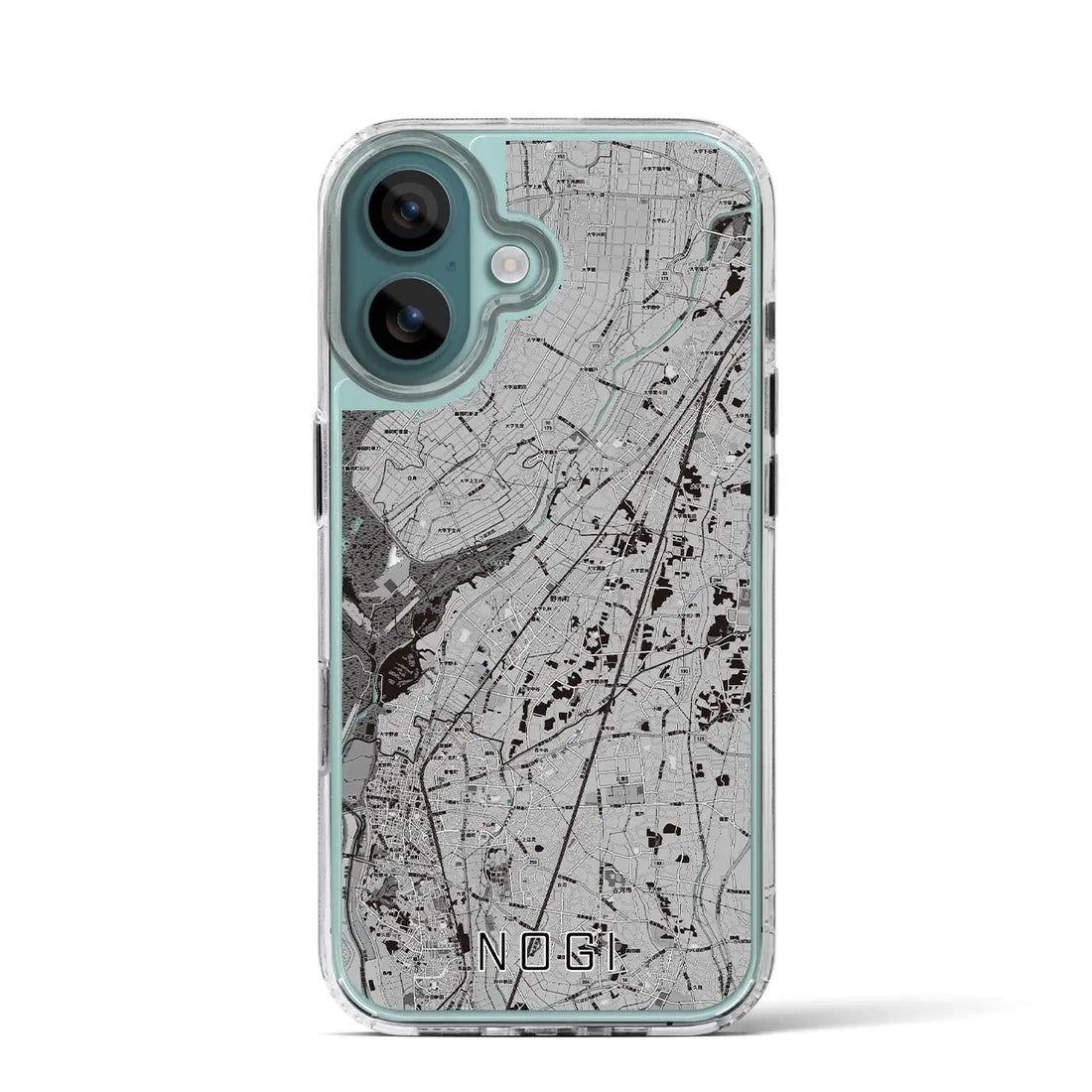 【野木(栃木県)】地図柄iPhoneケース(MagSafeタイプ)モノトーン・iPhone 16 Pro 用