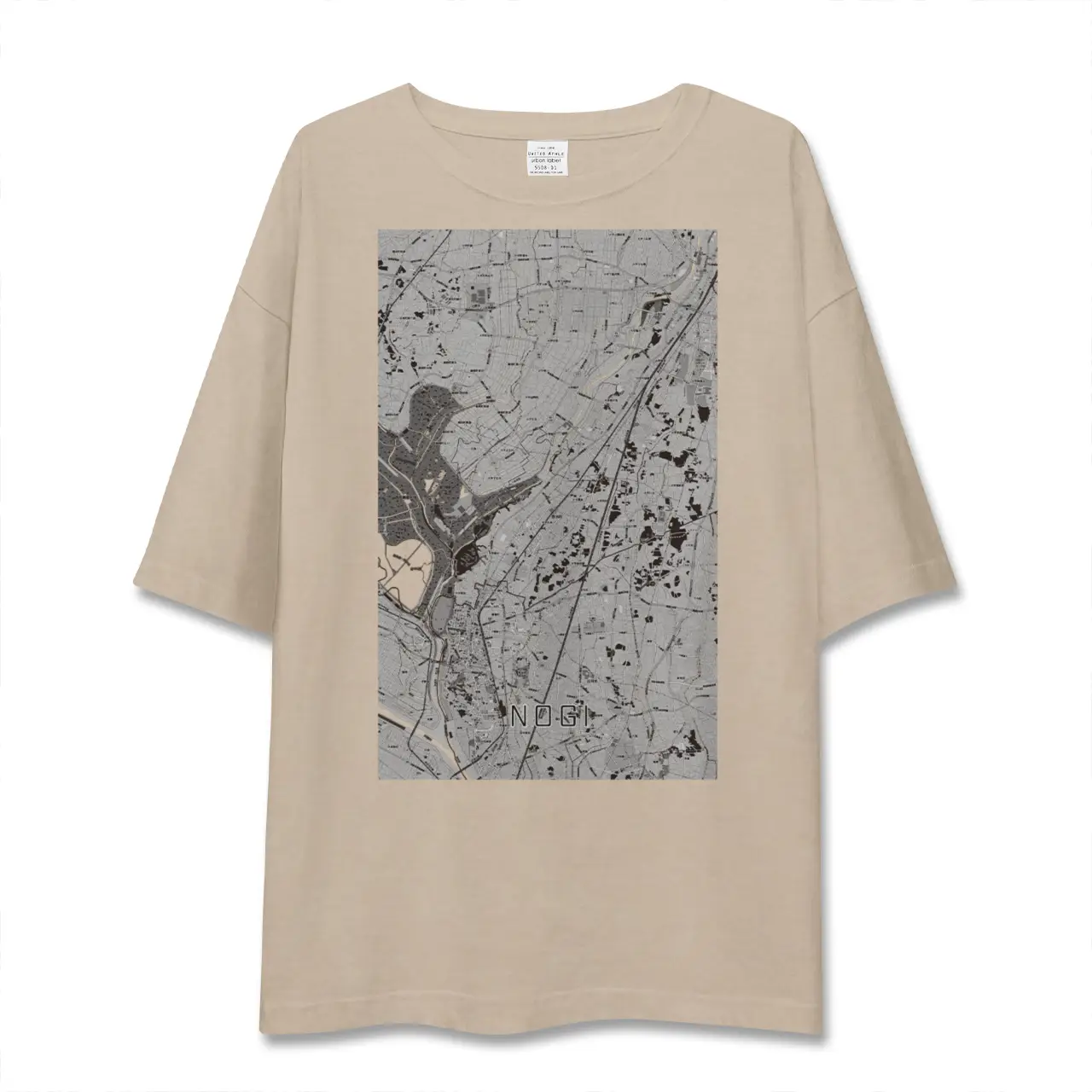 【野木（栃木県）】地図柄ビッグシルエットTシャツ