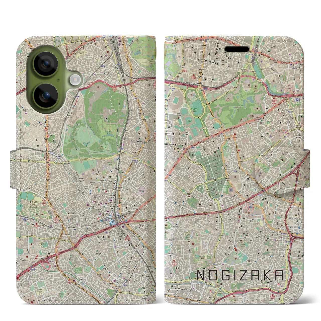 【乃木坂（東京都）】地図柄iPhoneケース（手帳タイプ）