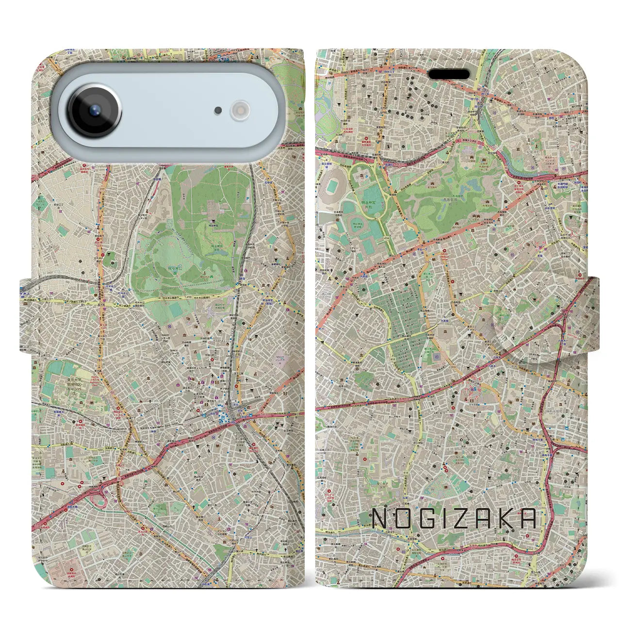 【乃木坂（東京都）】地図柄iPhoneケース（手帳タイプ）