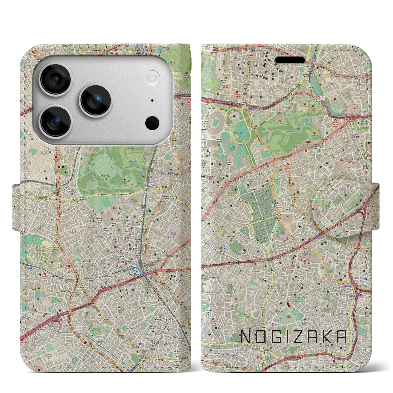 【乃木坂（東京都）】地図柄iPhoneケース（手帳タイプ）