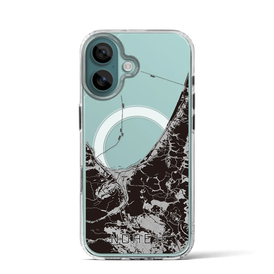 【野辺地(青森県)】地図柄iPhoneケース(MagSafeタイプ)モノトーン・iPhone 16 Pro 用