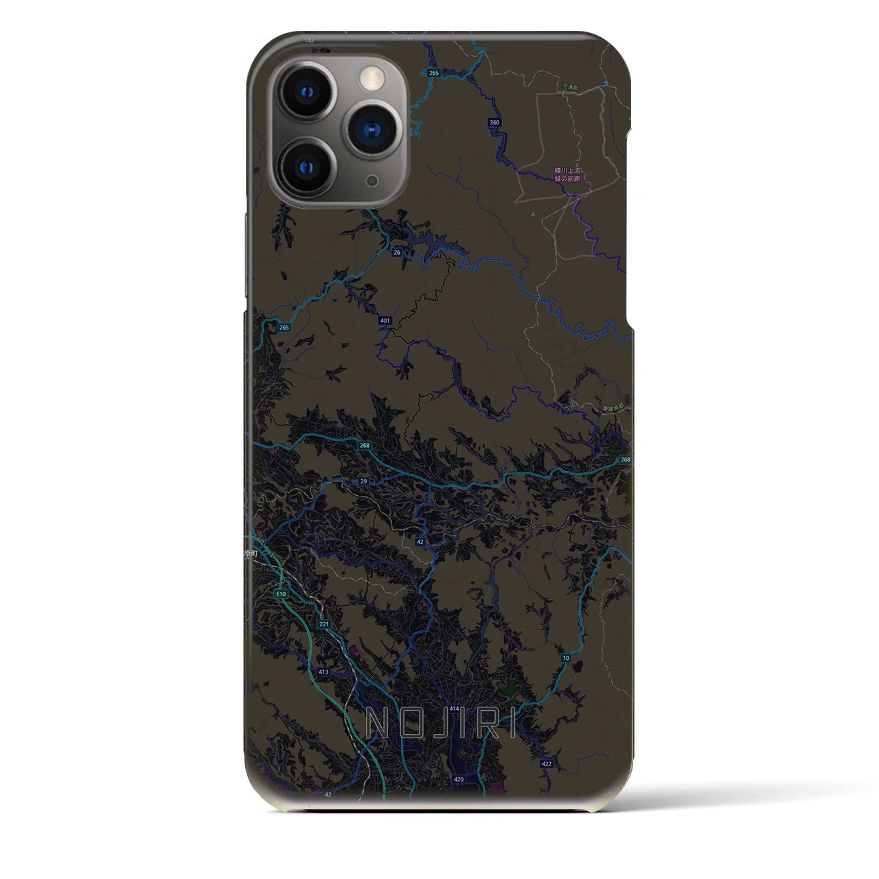 【野尻（宮崎県）】地図柄iPhoneケース（バックカバータイプ）
