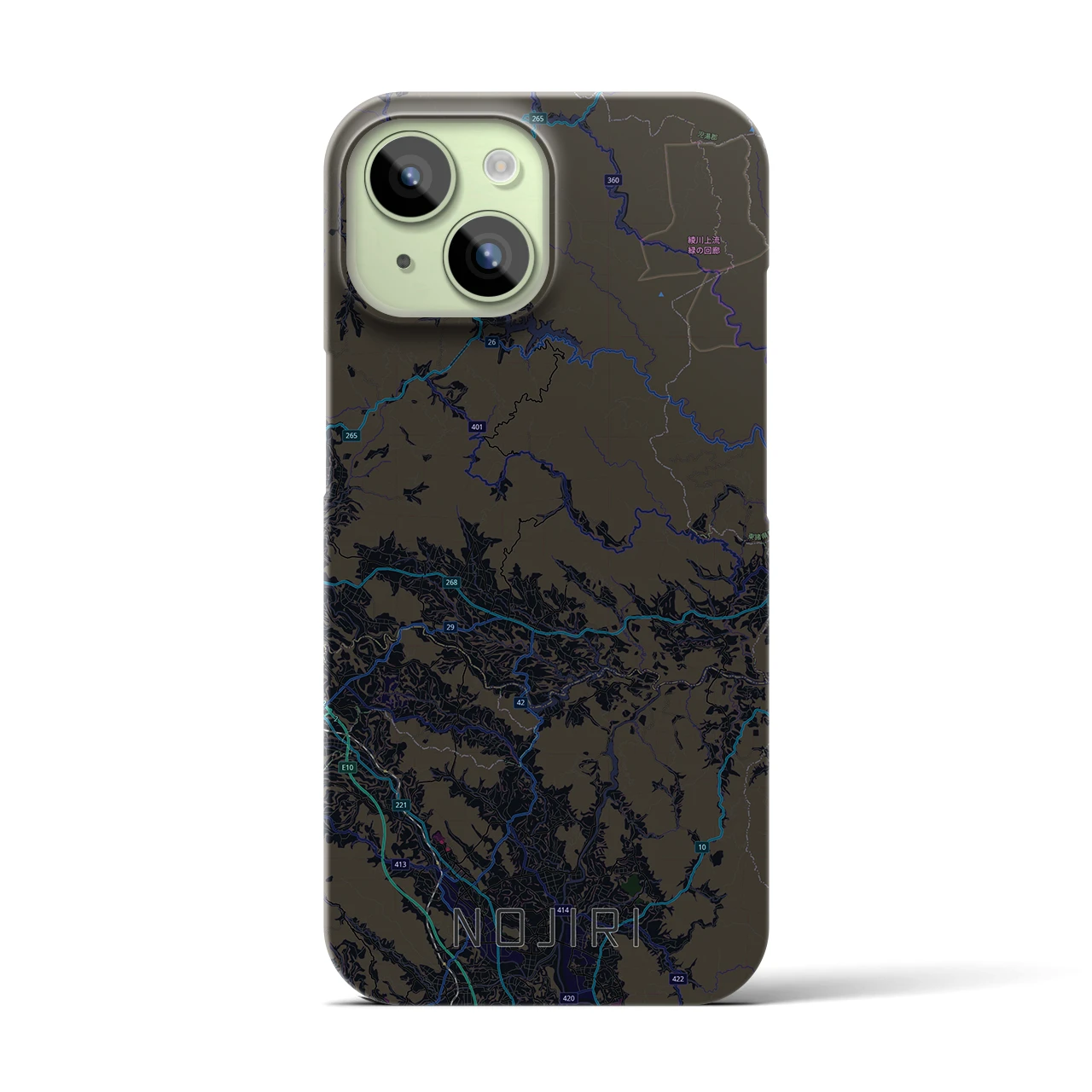 【野尻（宮崎県）】地図柄iPhoneケース（バックカバータイプ）