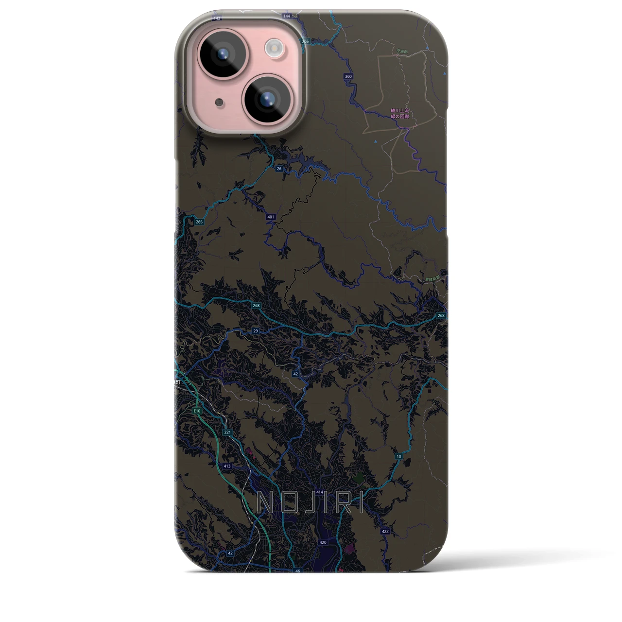 【野尻（宮崎県）】地図柄iPhoneケース（バックカバータイプ）