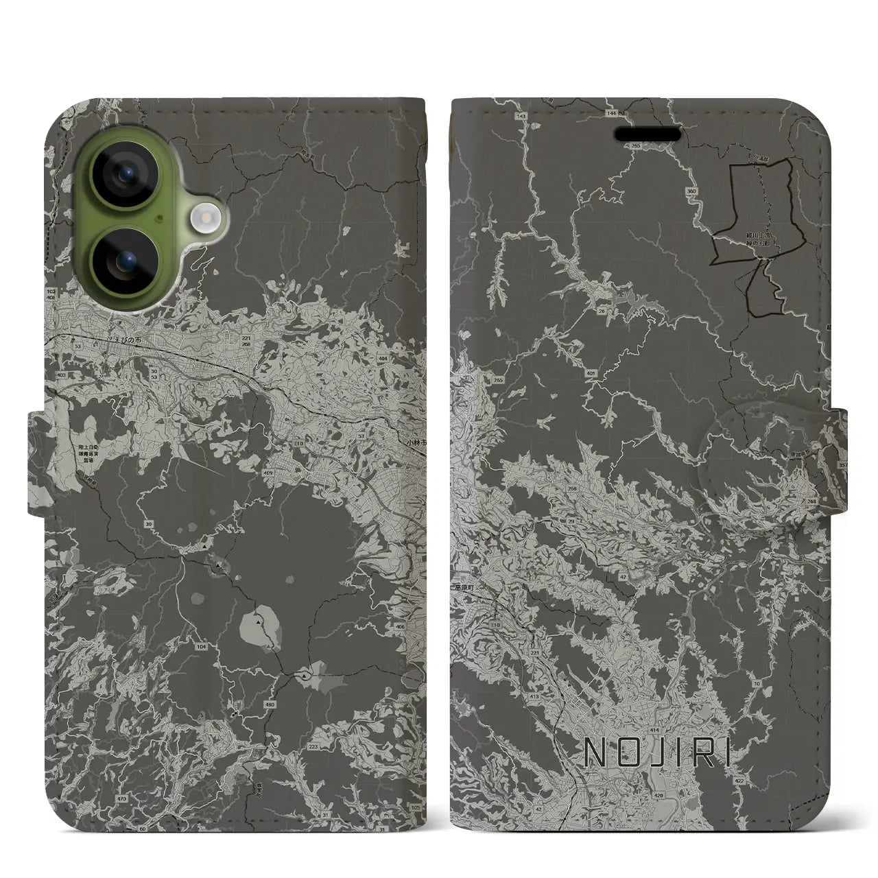 【野尻（宮崎県）】地図柄iPhoneケース（手帳タイプ）