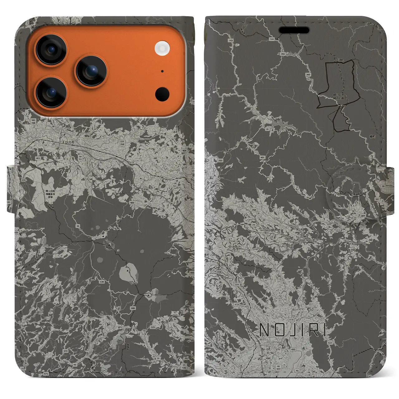 【野尻（宮崎県）】地図柄iPhoneケース（手帳タイプ）