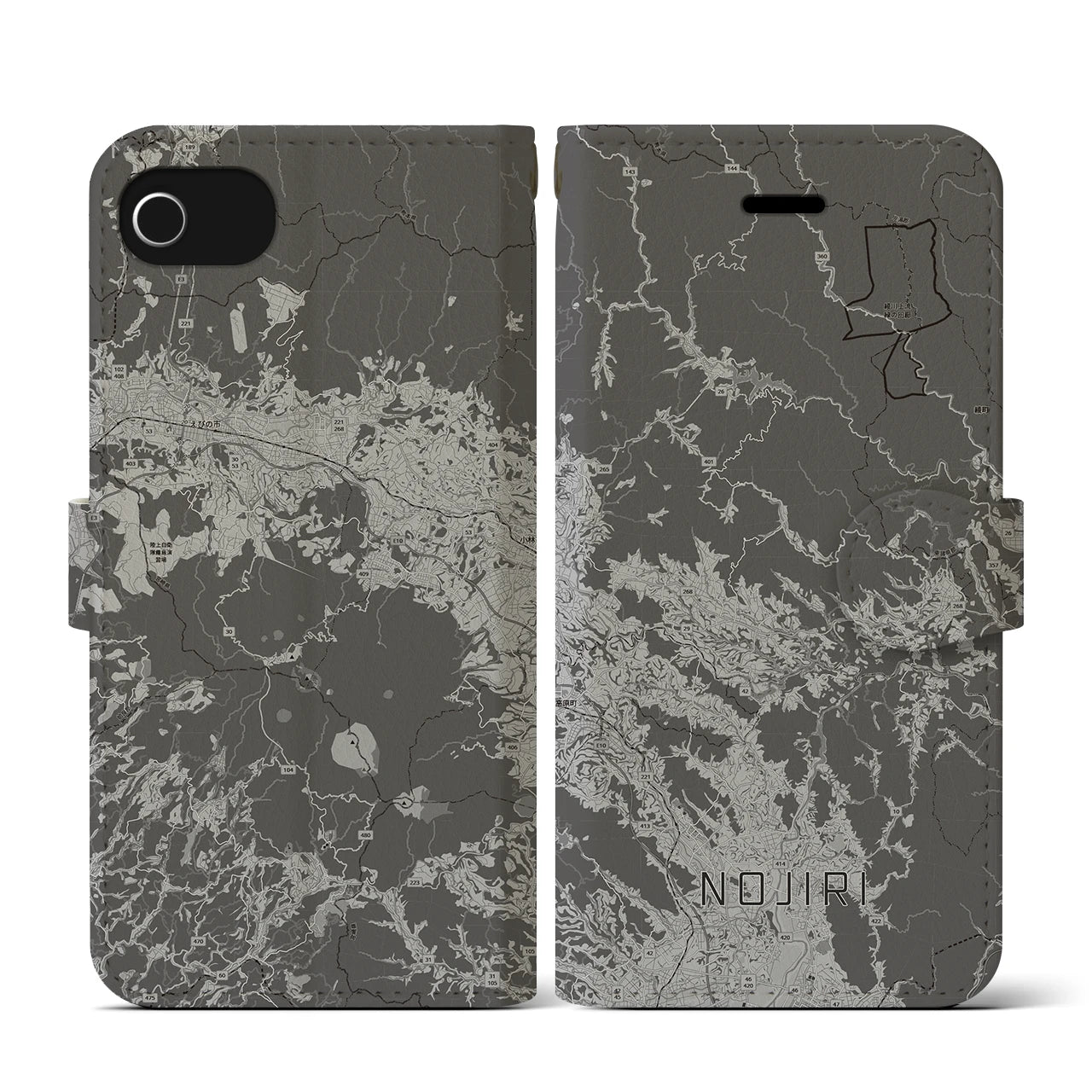 【野尻（宮崎県）】地図柄iPhoneケース（手帳タイプ）