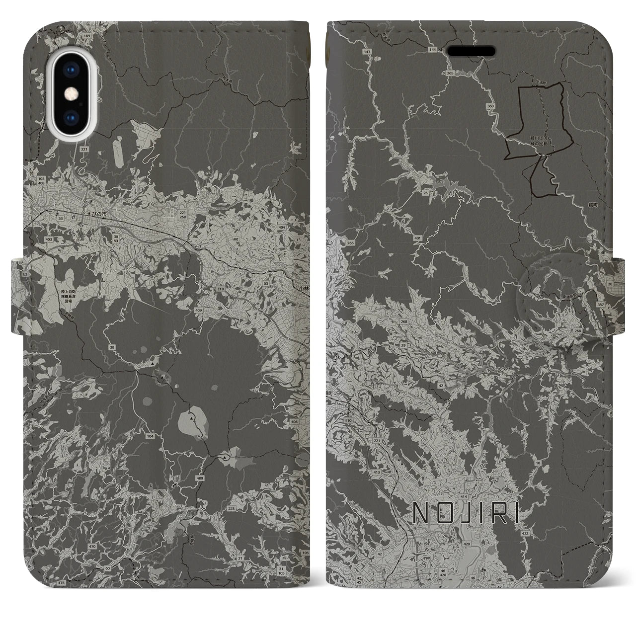 【野尻（宮崎県）】地図柄iPhoneケース（手帳タイプ）