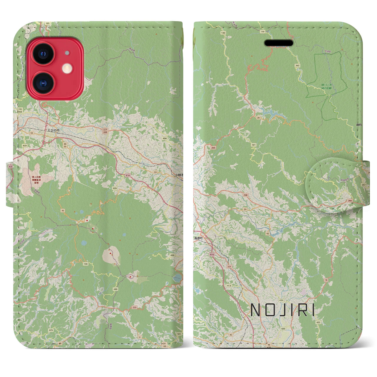 【野尻（宮崎県）】地図柄iPhoneケース（手帳タイプ）