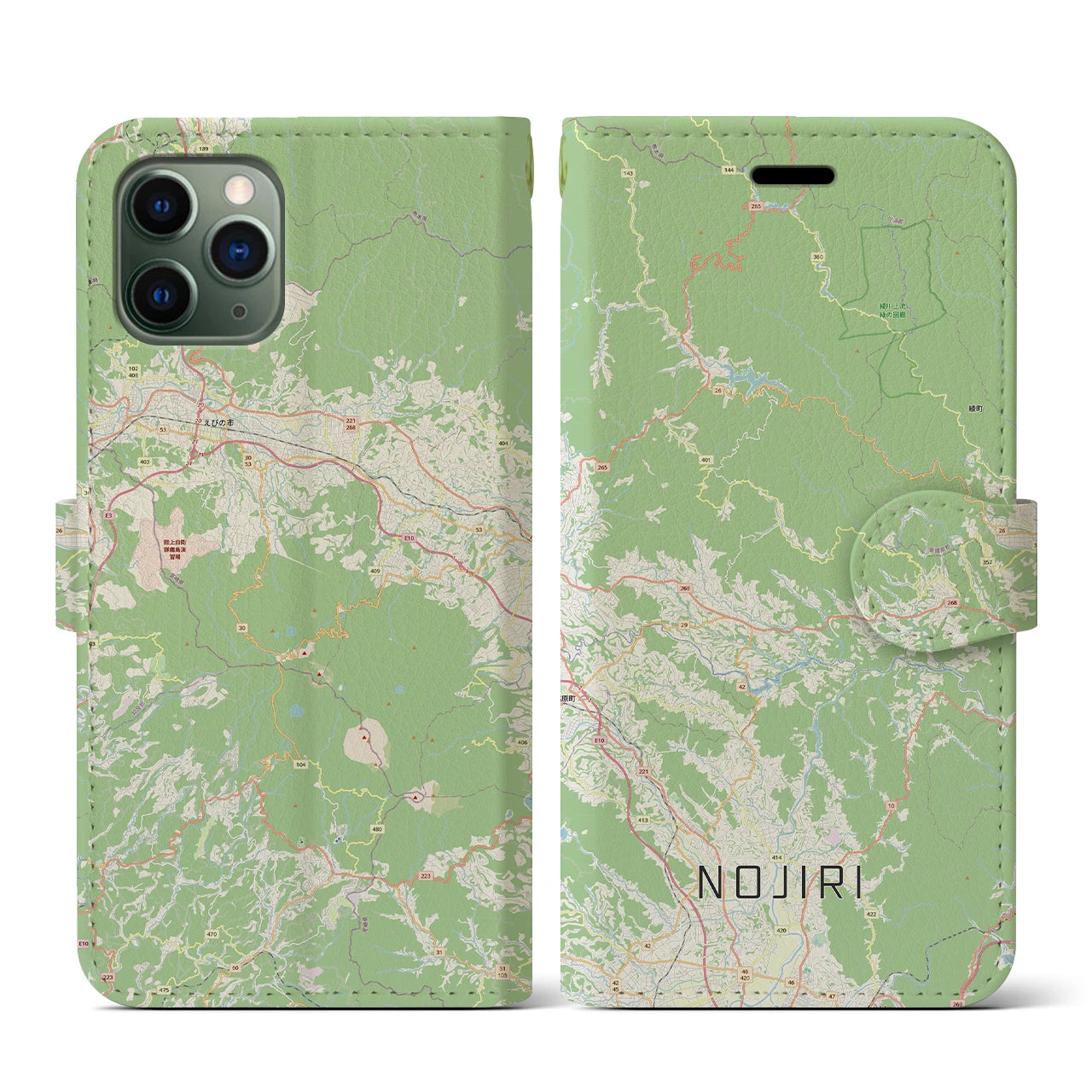 【野尻（宮崎県）】地図柄iPhoneケース（手帳タイプ）