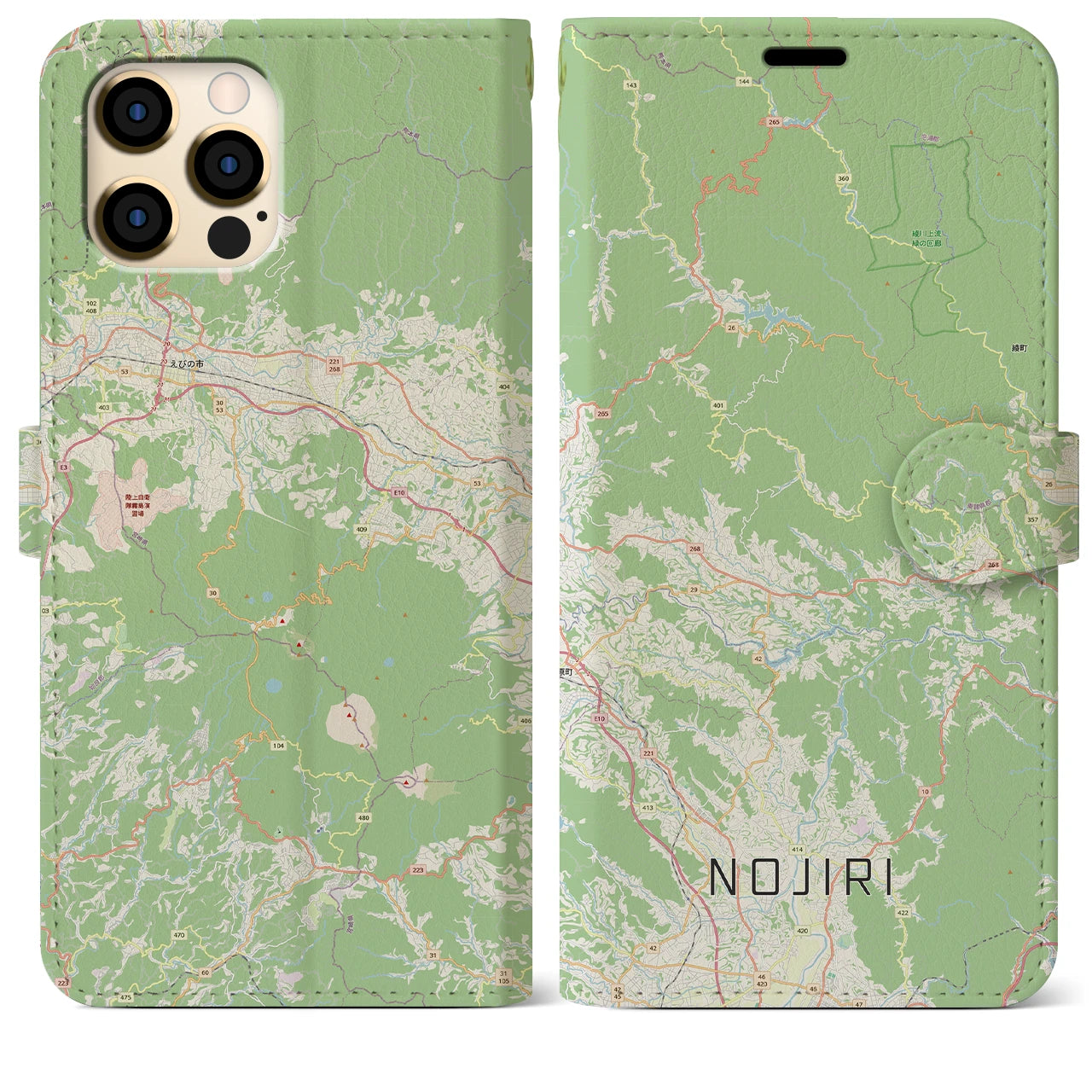 【野尻（宮崎県）】地図柄iPhoneケース（手帳タイプ）