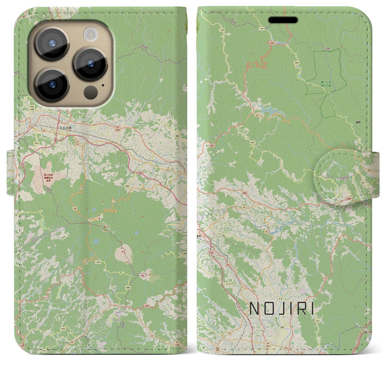 【野尻（宮崎県）】地図柄iPhoneケース（手帳タイプ）