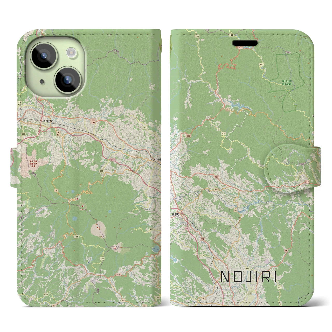 【野尻（宮崎県）】地図柄iPhoneケース（手帳タイプ）