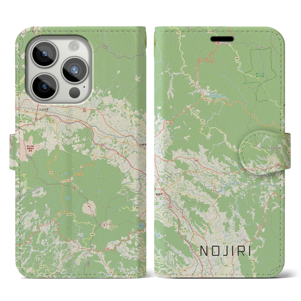 【野尻（宮崎県）】地図柄iPhoneケース（手帳タイプ）