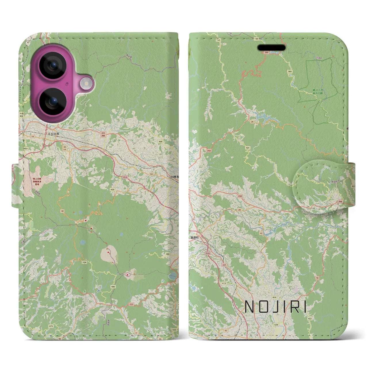 【野尻（宮崎県）】地図柄iPhoneケース（手帳タイプ）