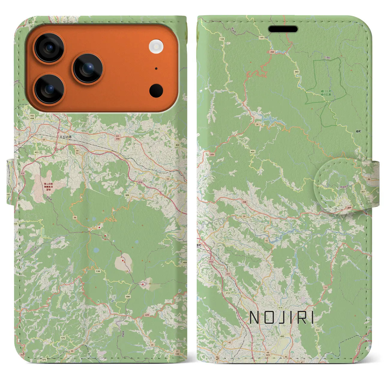 【野尻（宮崎県）】地図柄iPhoneケース（手帳タイプ）