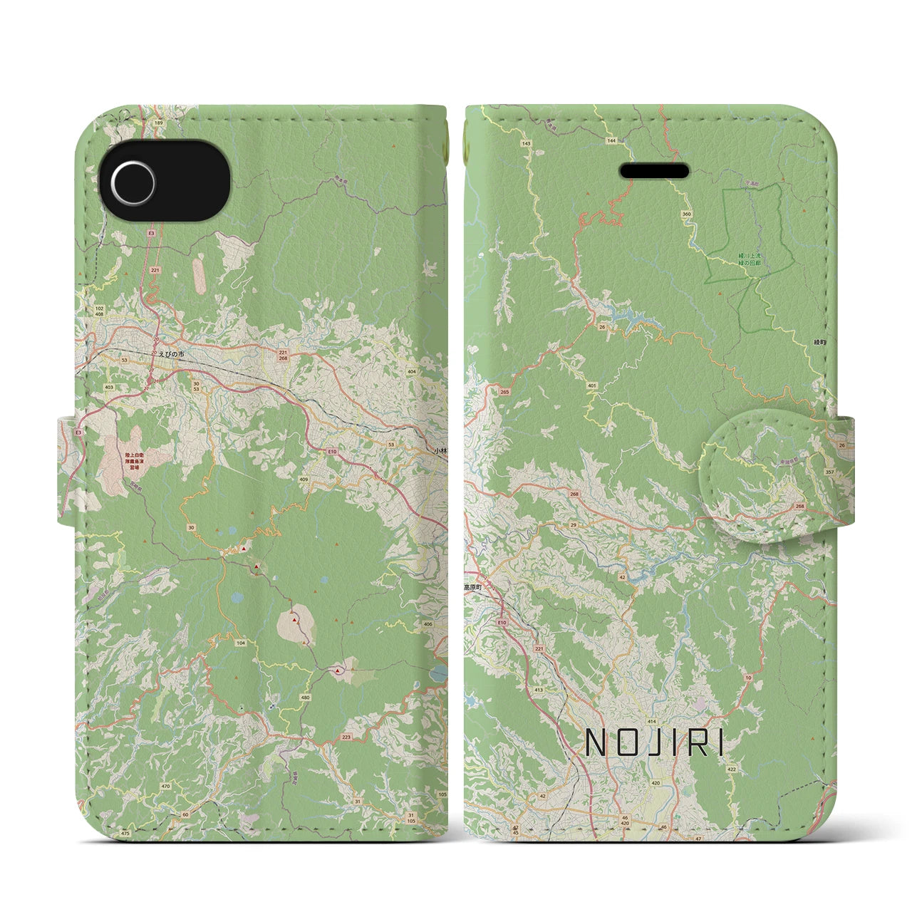 【野尻（宮崎県）】地図柄iPhoneケース（手帳タイプ）