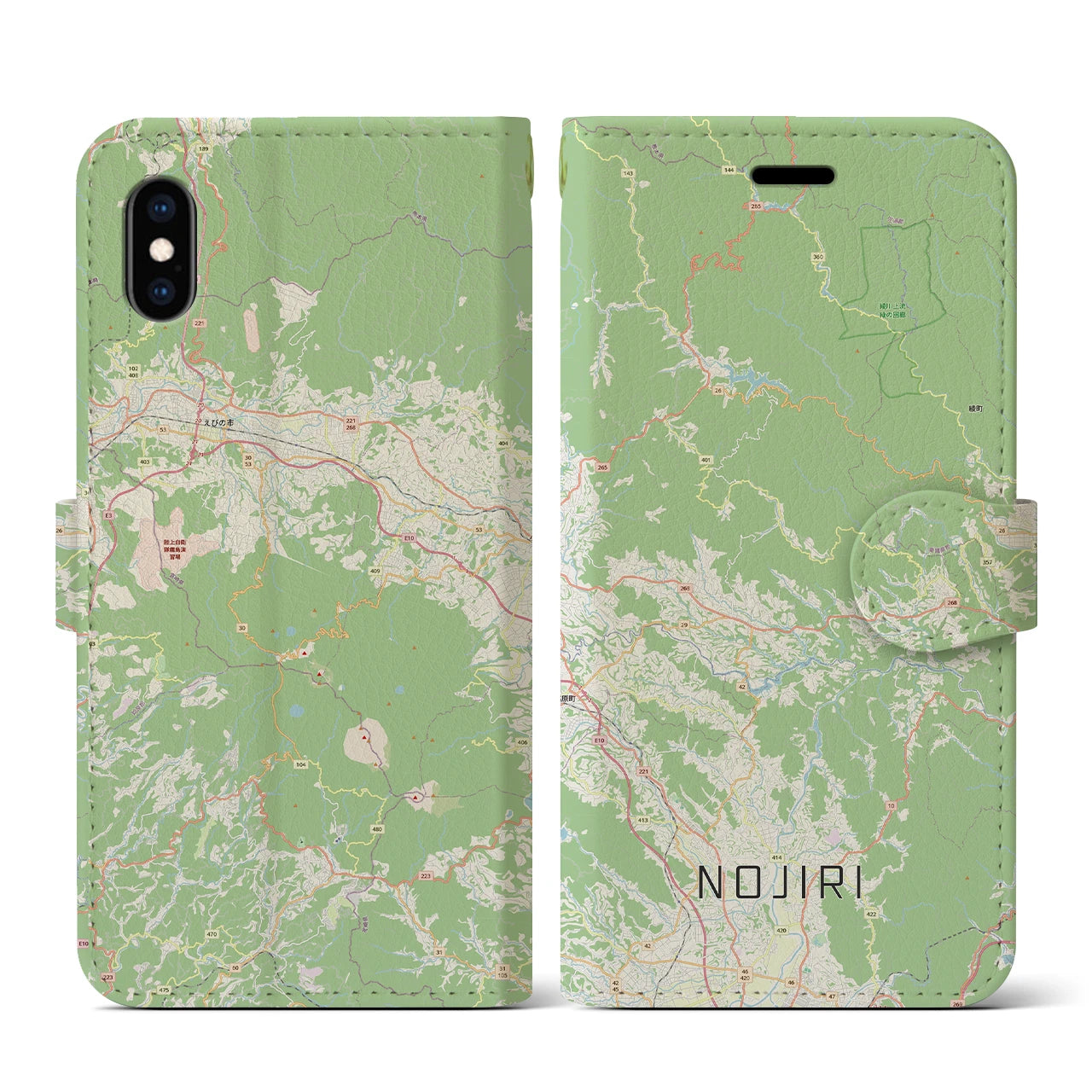 【野尻（宮崎県）】地図柄iPhoneケース（手帳タイプ）