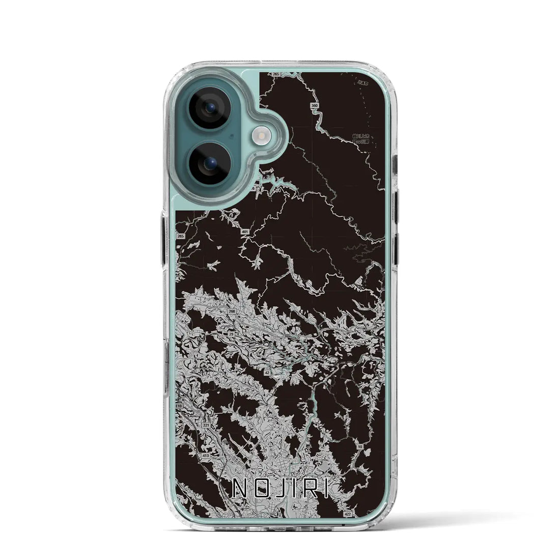 【野尻(宮崎県)】地図柄iPhoneケース(MagSafeタイプ)モノトーン・iPhone 16 Pro 用