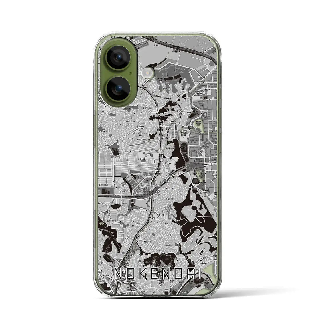 【能見台（神奈川県）】地図柄iPhoneケース（クリアタイプ）モノトーン・iPhone 17 Pro Max 用